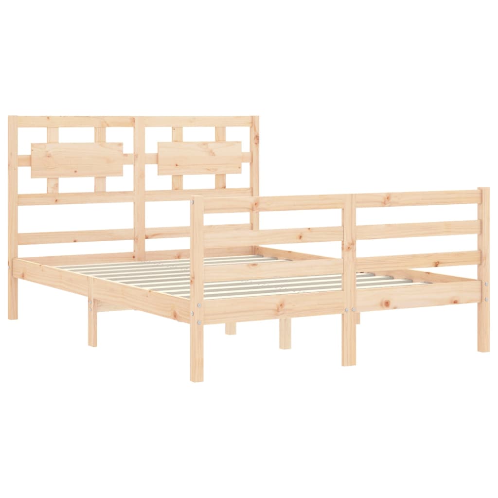 Bed Frame without Mattress Small Double Solid Wood