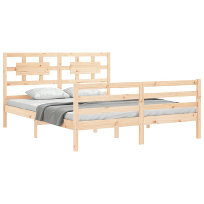 Bed Frame without Mattress King Size Solid Wood