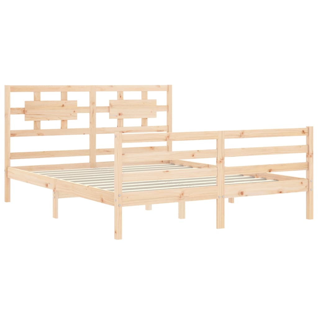 Bed Frame without Mattress King Size Solid Wood