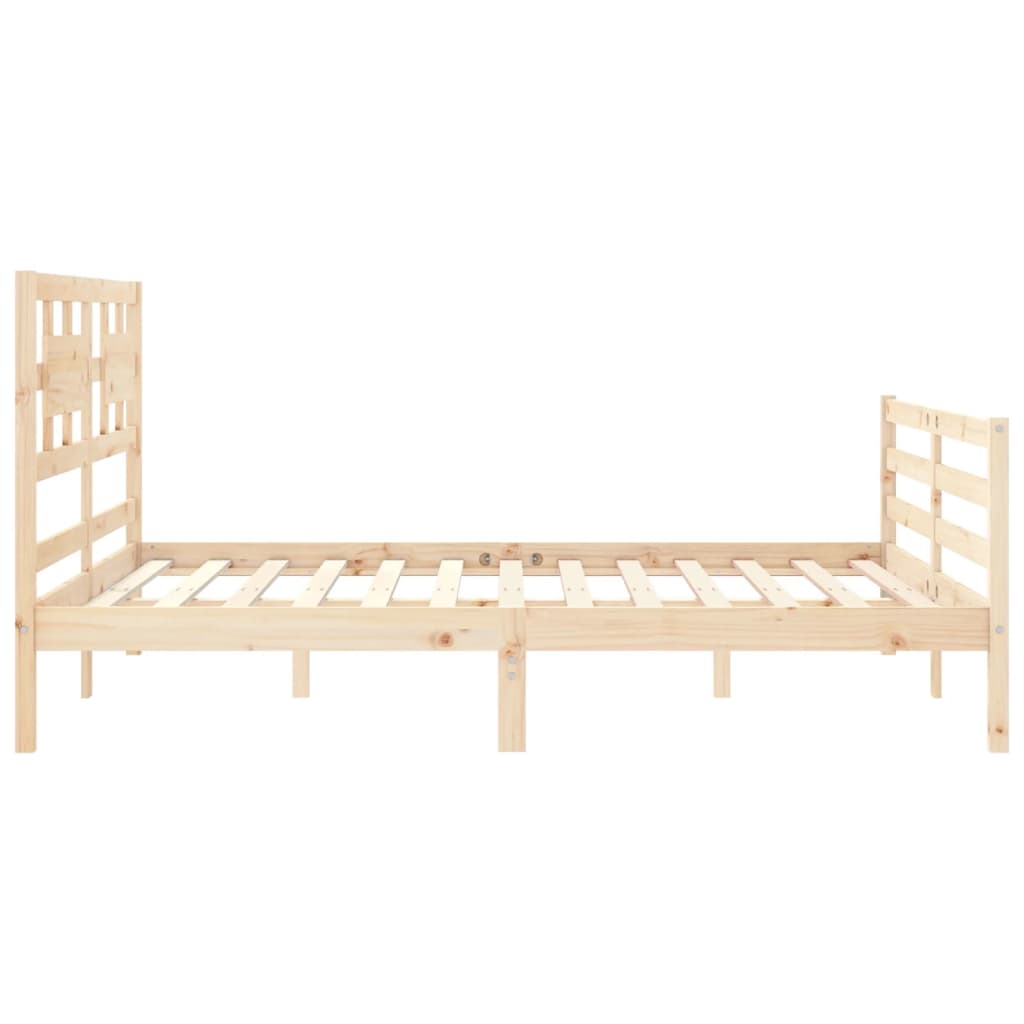 Bed Frame without Mattress King Size Solid Wood