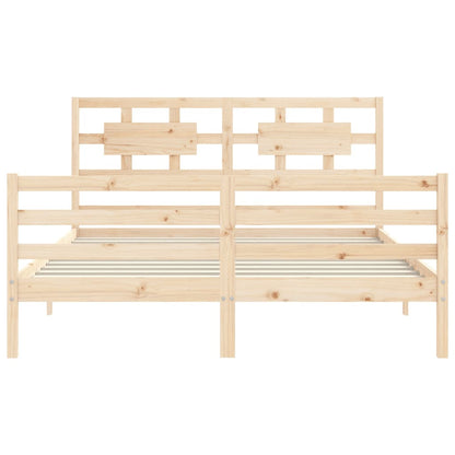 Bed Frame without Mattress King Size Solid Wood