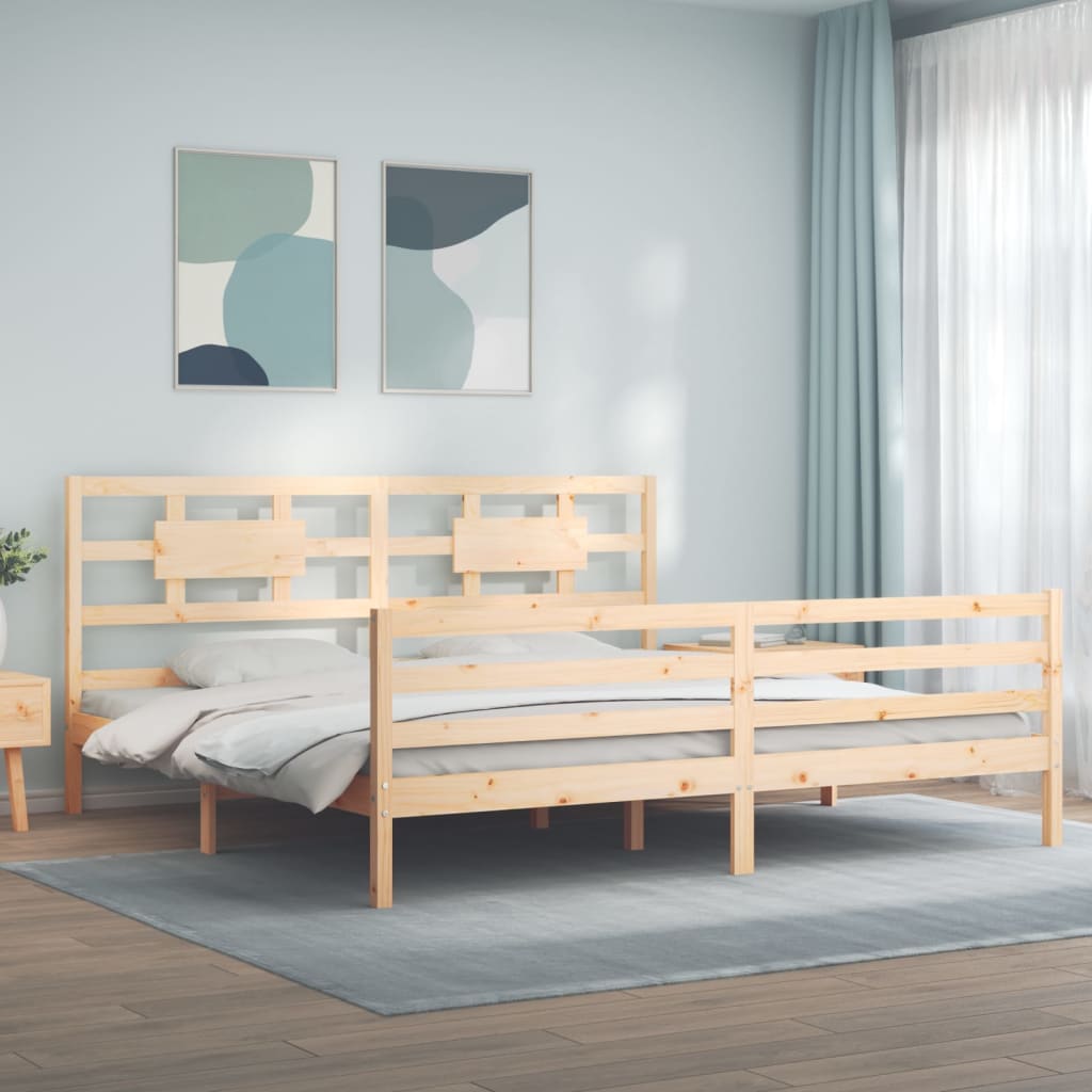 Bed Frame without Mattress 200x200 cm Solid Wood