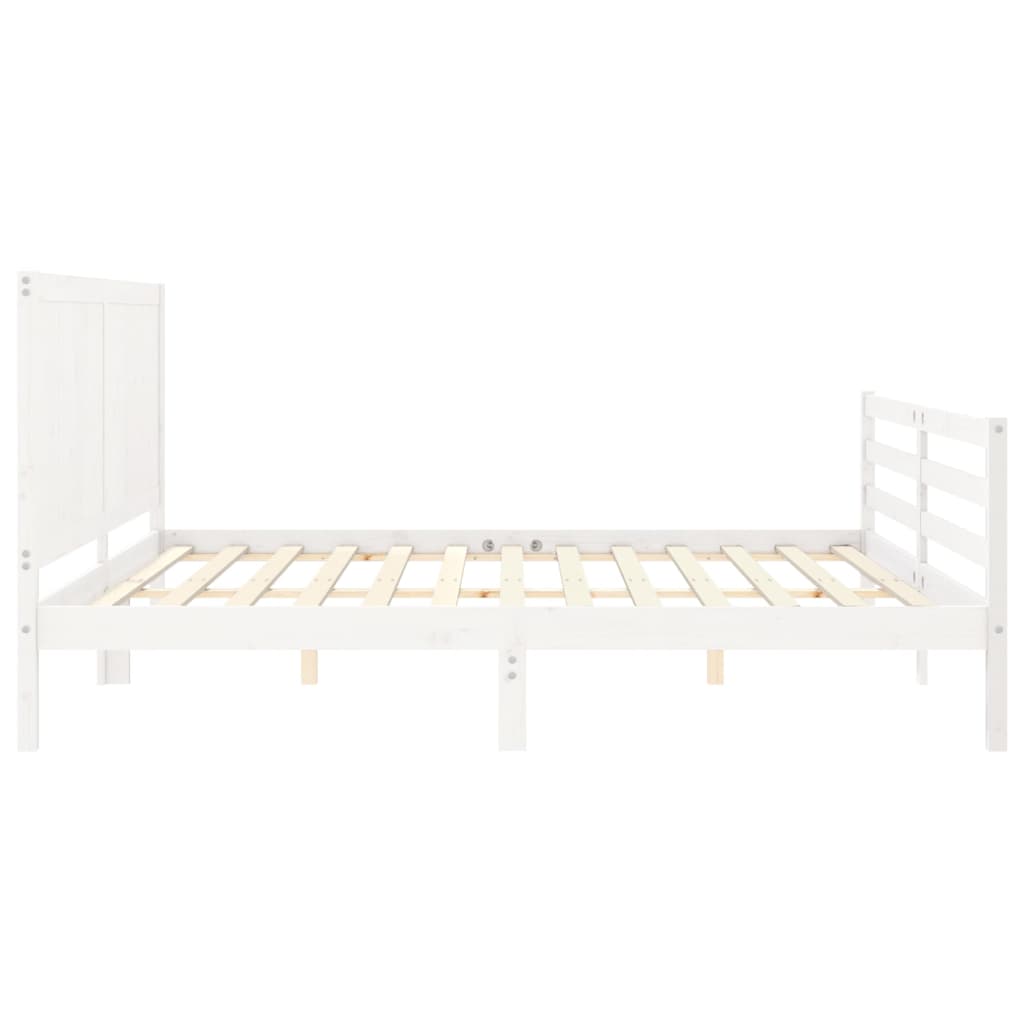 Bed Frame without Mattress White Super King Size Solid Wood