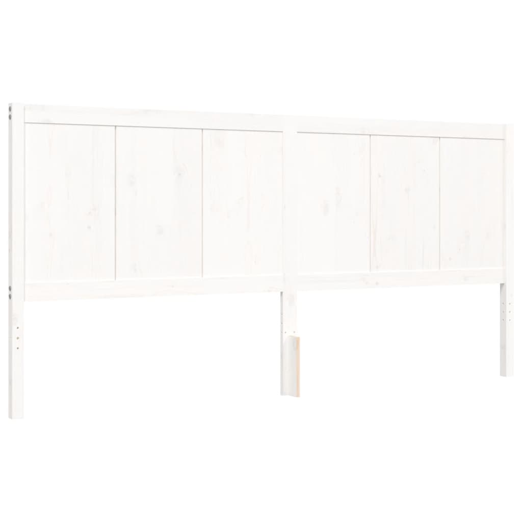 Bed Frame without Mattress White Super King Size Solid Wood