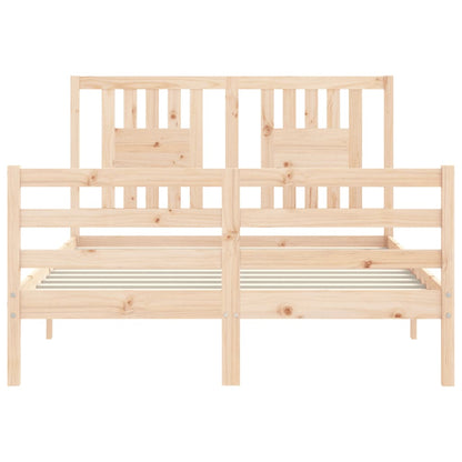 Bed Frame without Mattress 140x190 cm Solid Wood