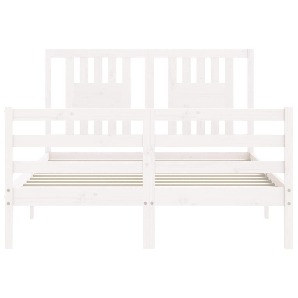 Bed Frame without Mattress White 140x190 cm Solid Wood