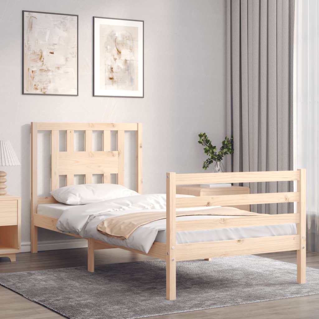 Bed Frame without Mattress 90x200 cm Solid Wood