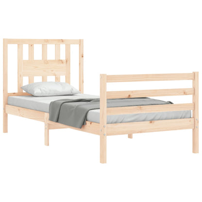 Bed Frame without Mattress 90x200 cm Solid Wood