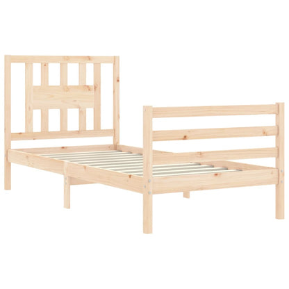 Bed Frame without Mattress 90x200 cm Solid Wood