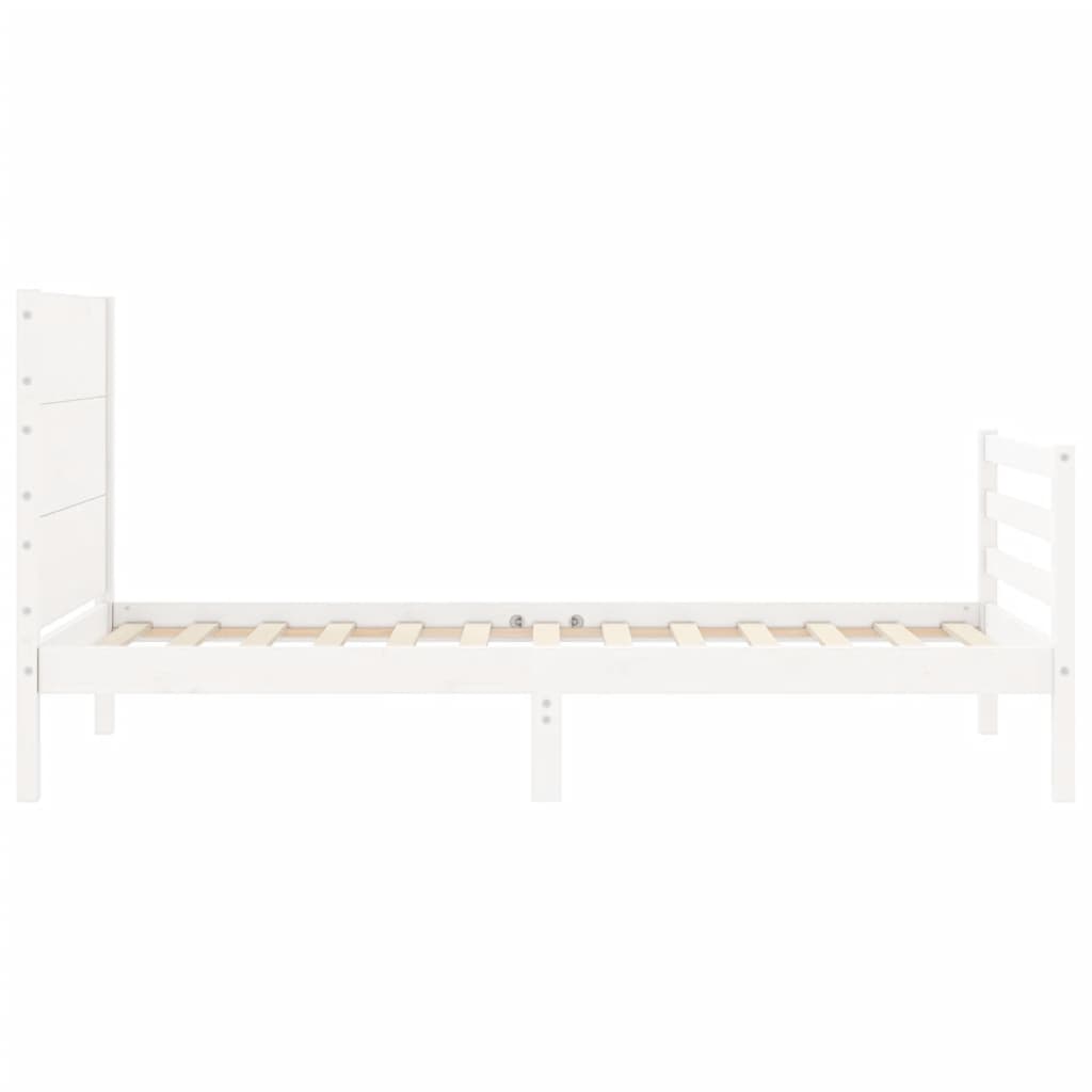 Bed Frame without Mattress White Small Single Solid Wood