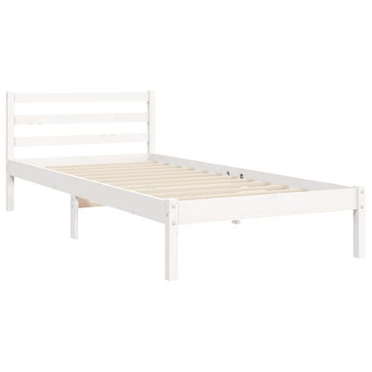 Bed Frame without Mattress White Small Single Solid Wood