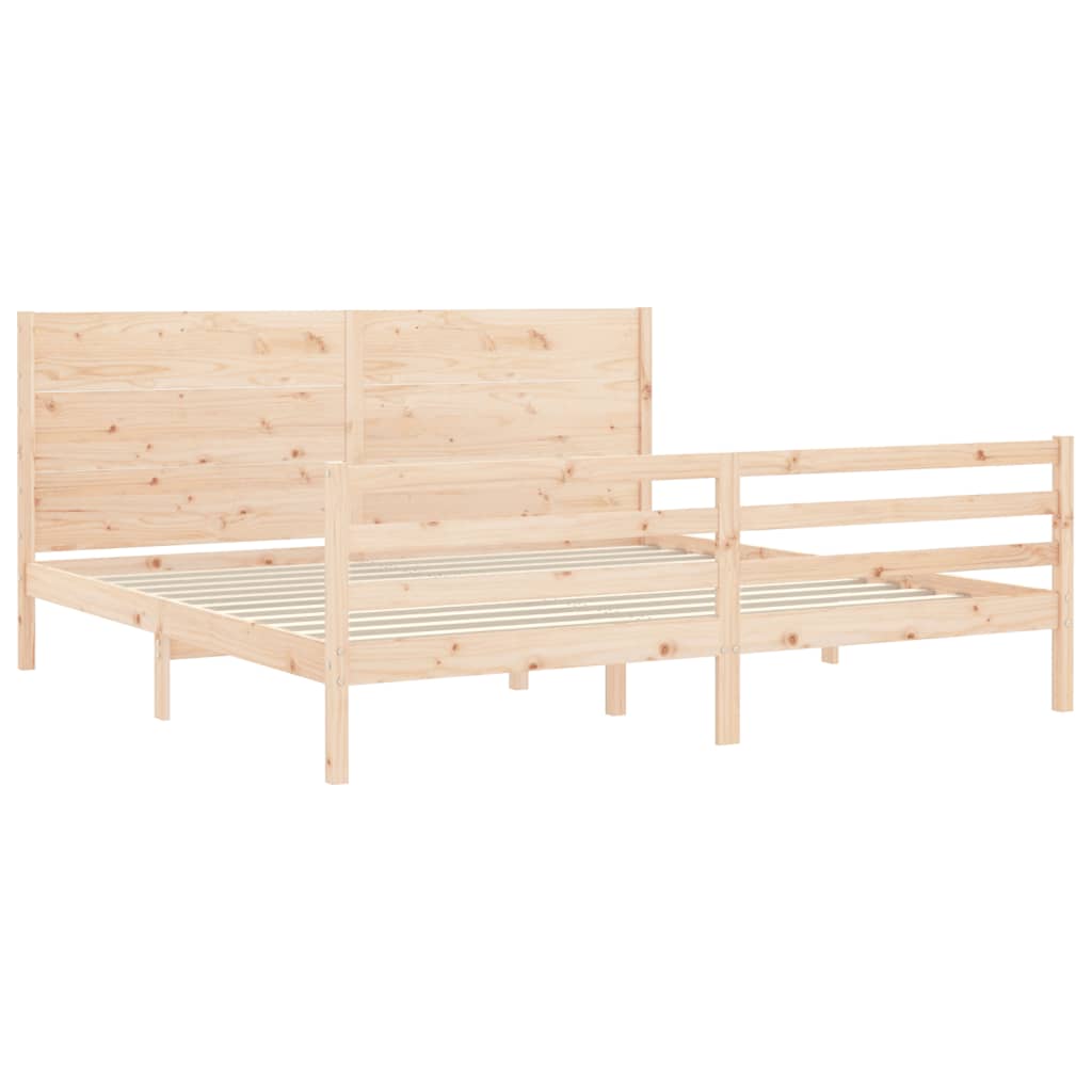 Bed Frame with Headboard Super King Size Solid Wood