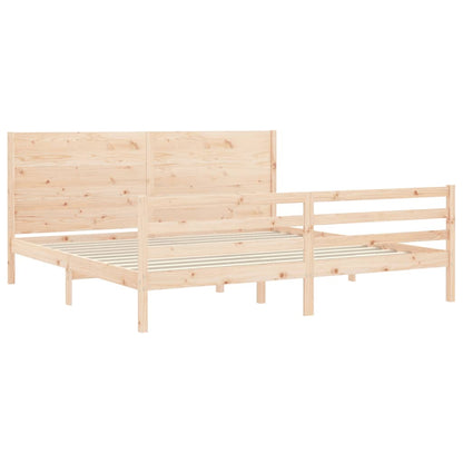 Bed Frame with Headboard Super King Size Solid Wood