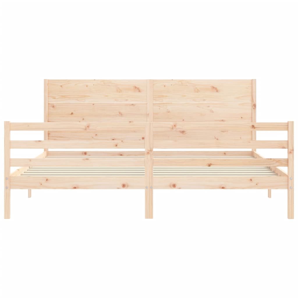 Bed Frame with Headboard Super King Size Solid Wood