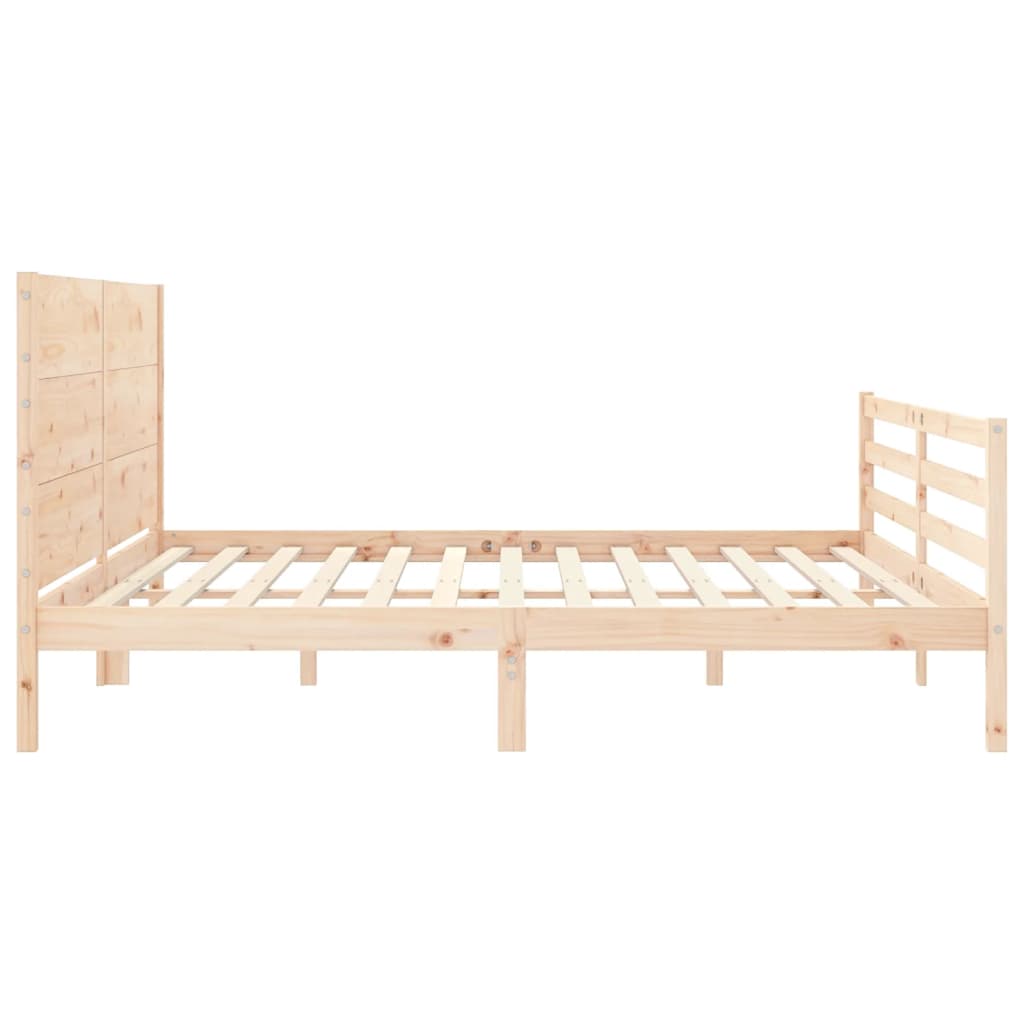 Bed Frame with Headboard Super King Size Solid Wood