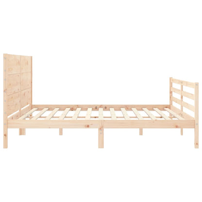 Bed Frame with Headboard Super King Size Solid Wood