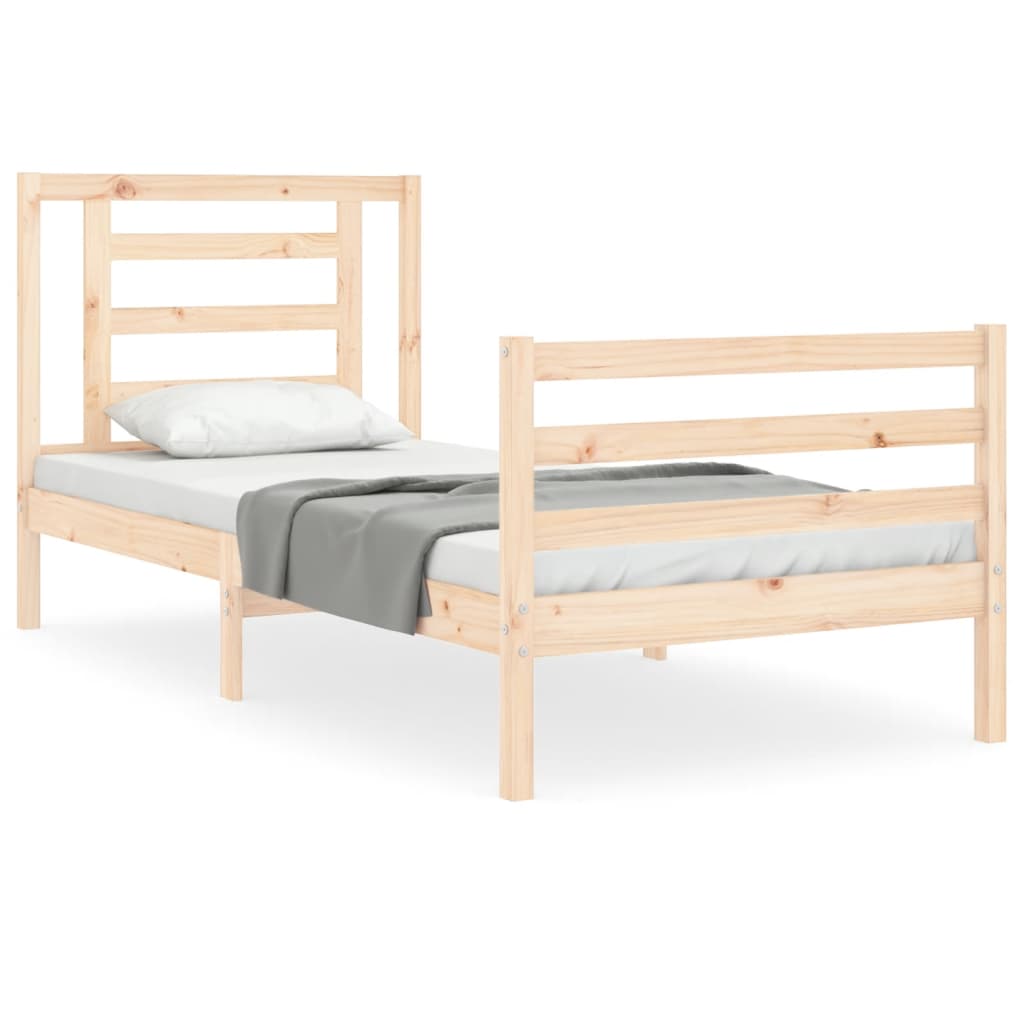 Bed Frame without Mattress Single Solid Wood