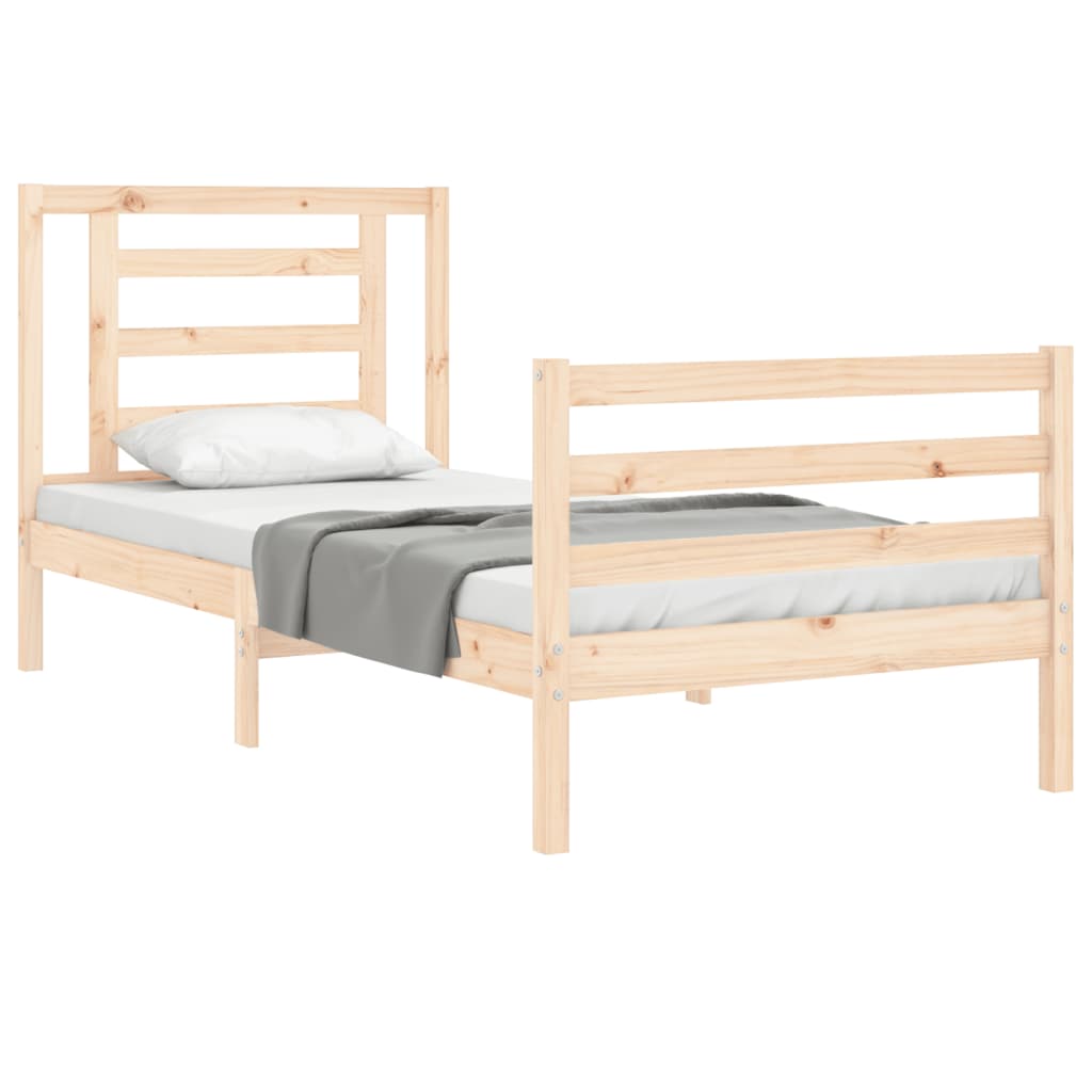 Bed Frame without Mattress Single Solid Wood