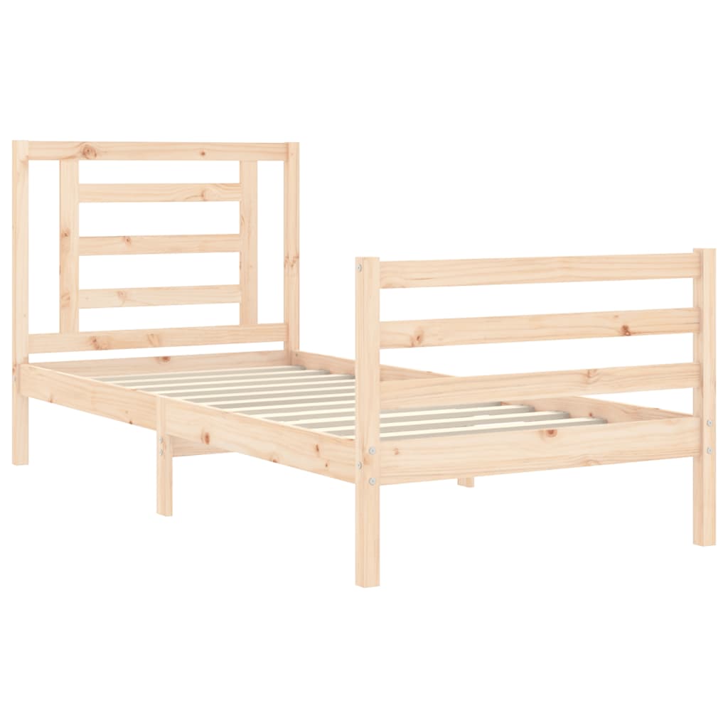 Bed Frame without Mattress Single Solid Wood