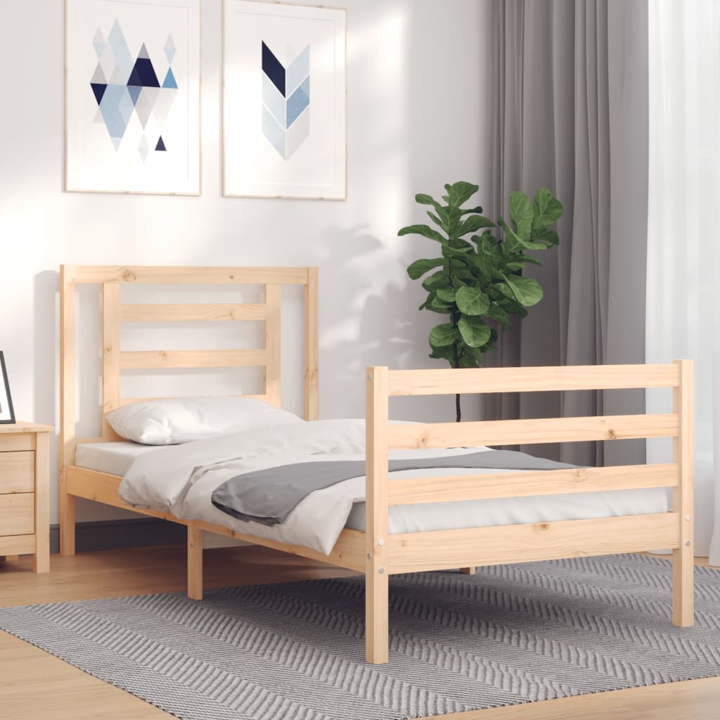 Bed Frame without Mattress Single Solid Wood