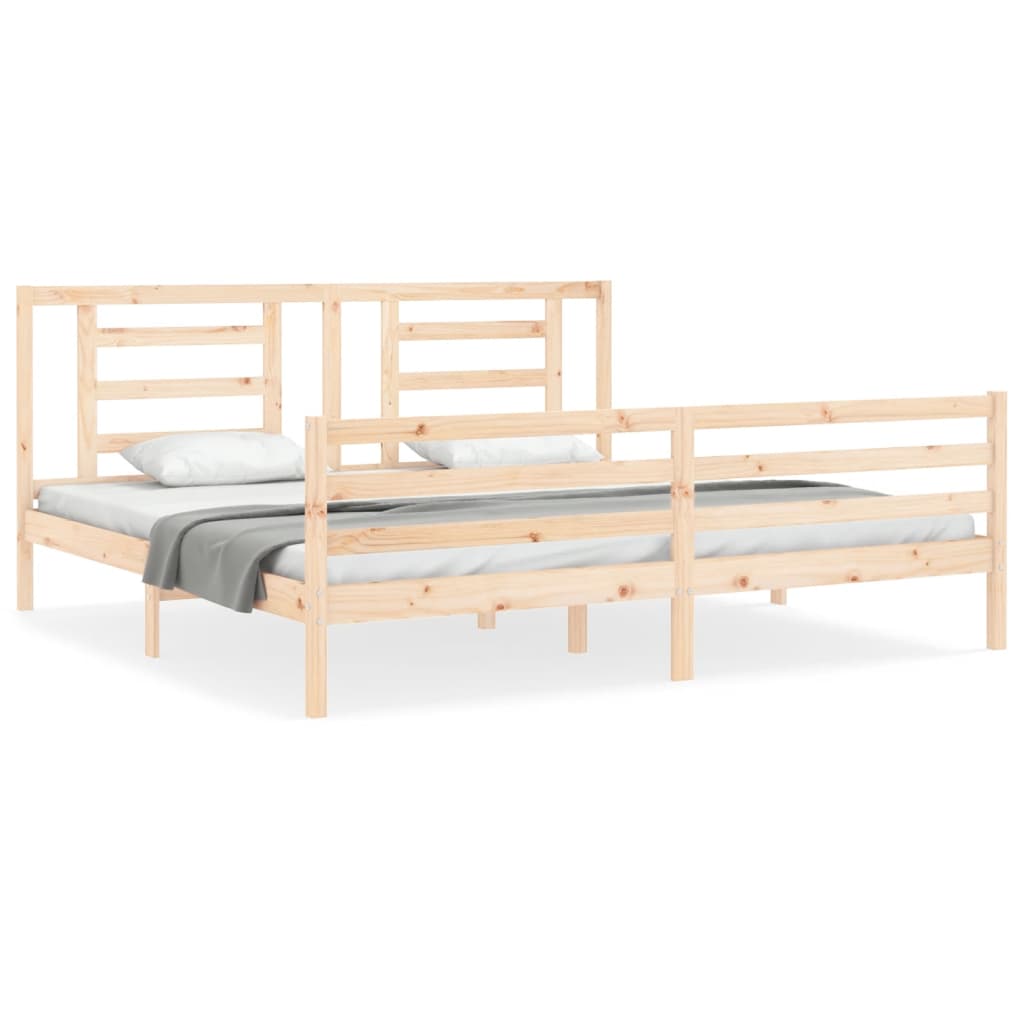 Bed Frame without Mattress Super King Size Solid Wood