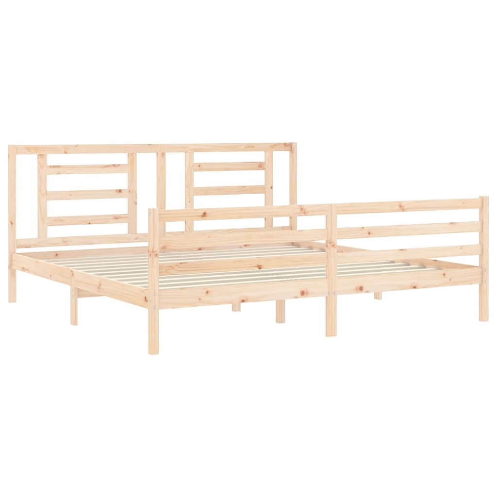 Bed Frame without Mattress Super King Size Solid Wood