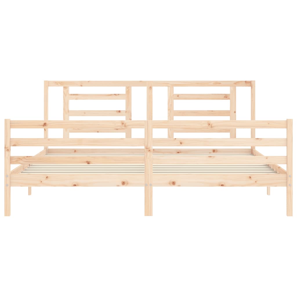 Bed Frame without Mattress Super King Size Solid Wood