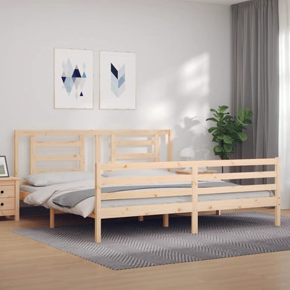 Bed Frame without Mattress Super King Size Solid Wood