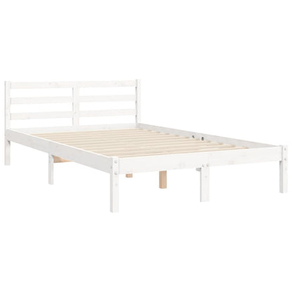 Bed Frame without Mattress White Small Double Solid Wood