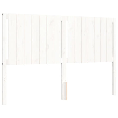 Bed Frame without Mattress White King Size Solid Wood