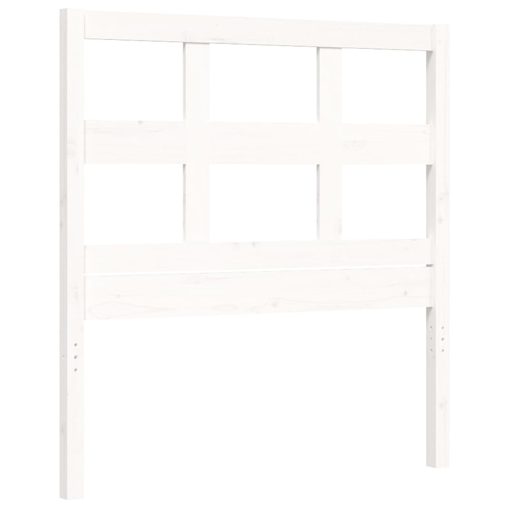 Bed Frame without Mattress White Single Solid Wood