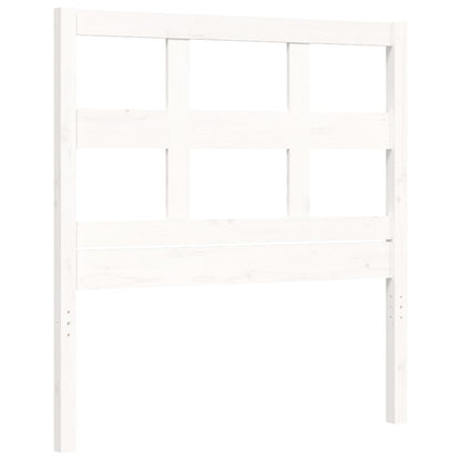 Bed Frame without Mattress White Single Solid Wood