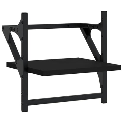 6 Piece Wall Shelf Set with Bars Black Engineered Wood