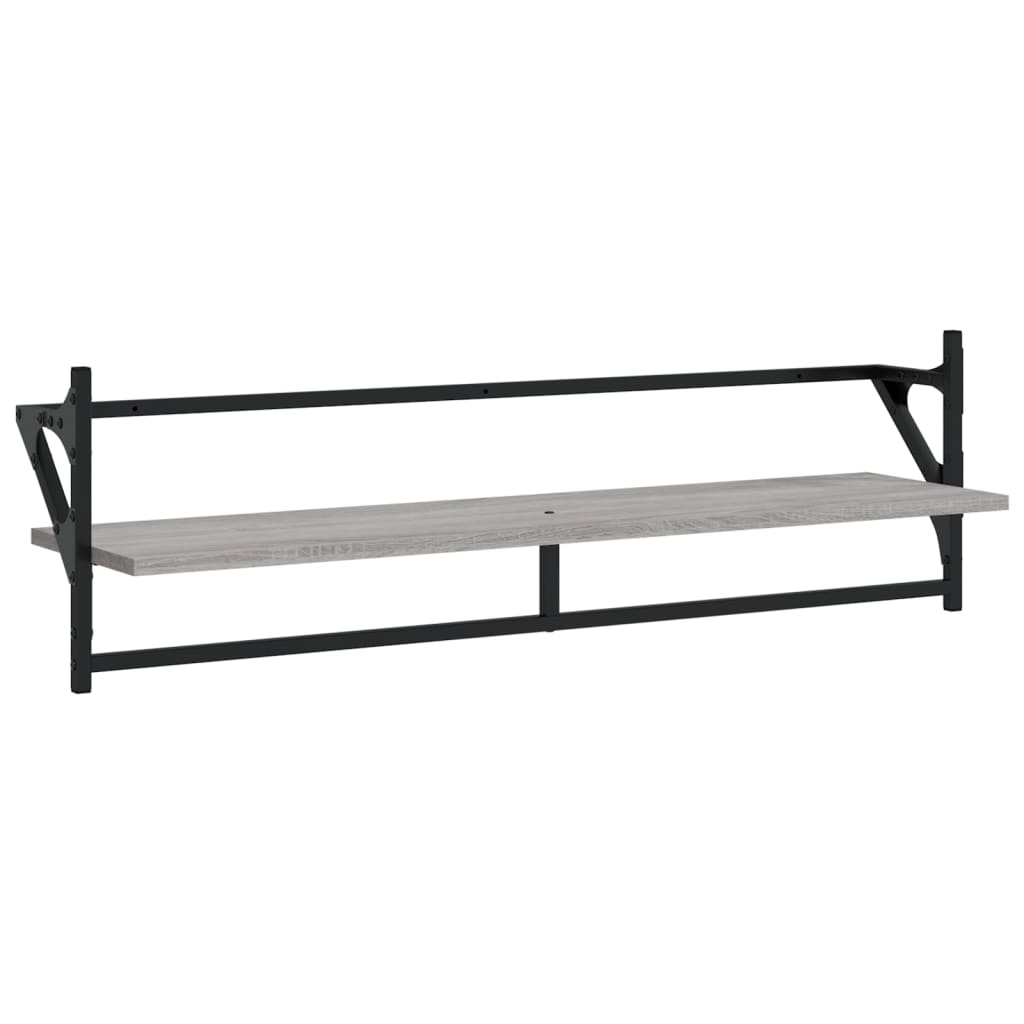 6 Piece Wall Shelf Set with Bars Grey Sonoma Engineered Wood