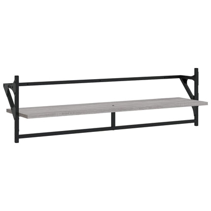 6 Piece Wall Shelf Set with Bars Grey Sonoma Engineered Wood