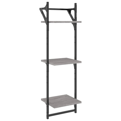 6 Piece Wall Shelf Set with Bars Grey Sonoma Engineered Wood