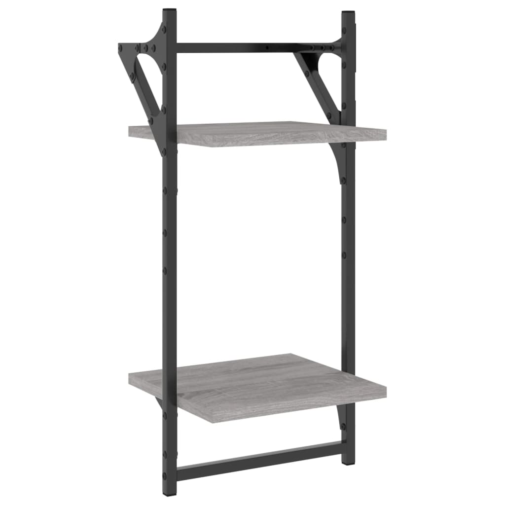 6 Piece Wall Shelf Set with Bars Grey Sonoma Engineered Wood