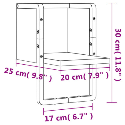 Wall Shelf with Bar Black 20x25x30 cm