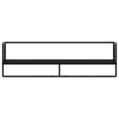 Wall Shelf with Bar Black 100x25x30 cm