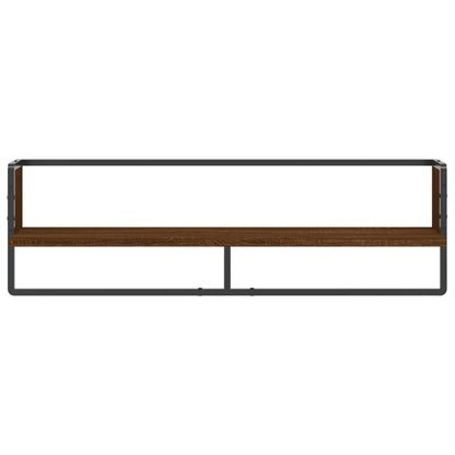 Wall Shelf with Bar Brown Oak 100x25x30 cm