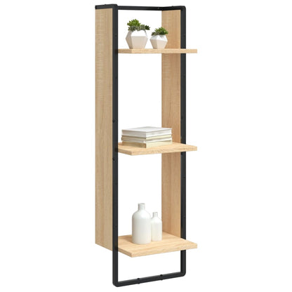 3-Tier Wall Shelf Sonoma Oak 30x25x100 cm Engineered Wood