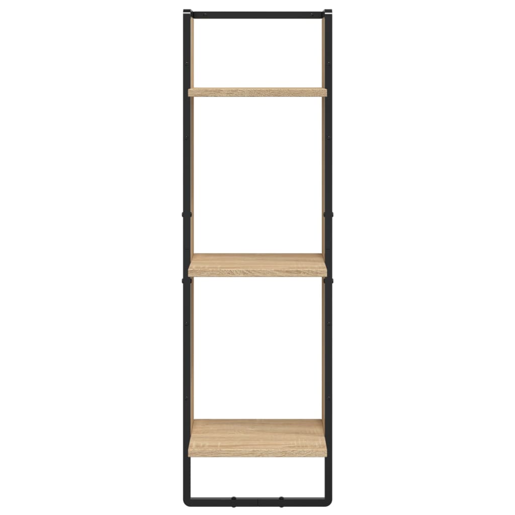 3-Tier Wall Shelf Sonoma Oak 30x25x100 cm Engineered Wood