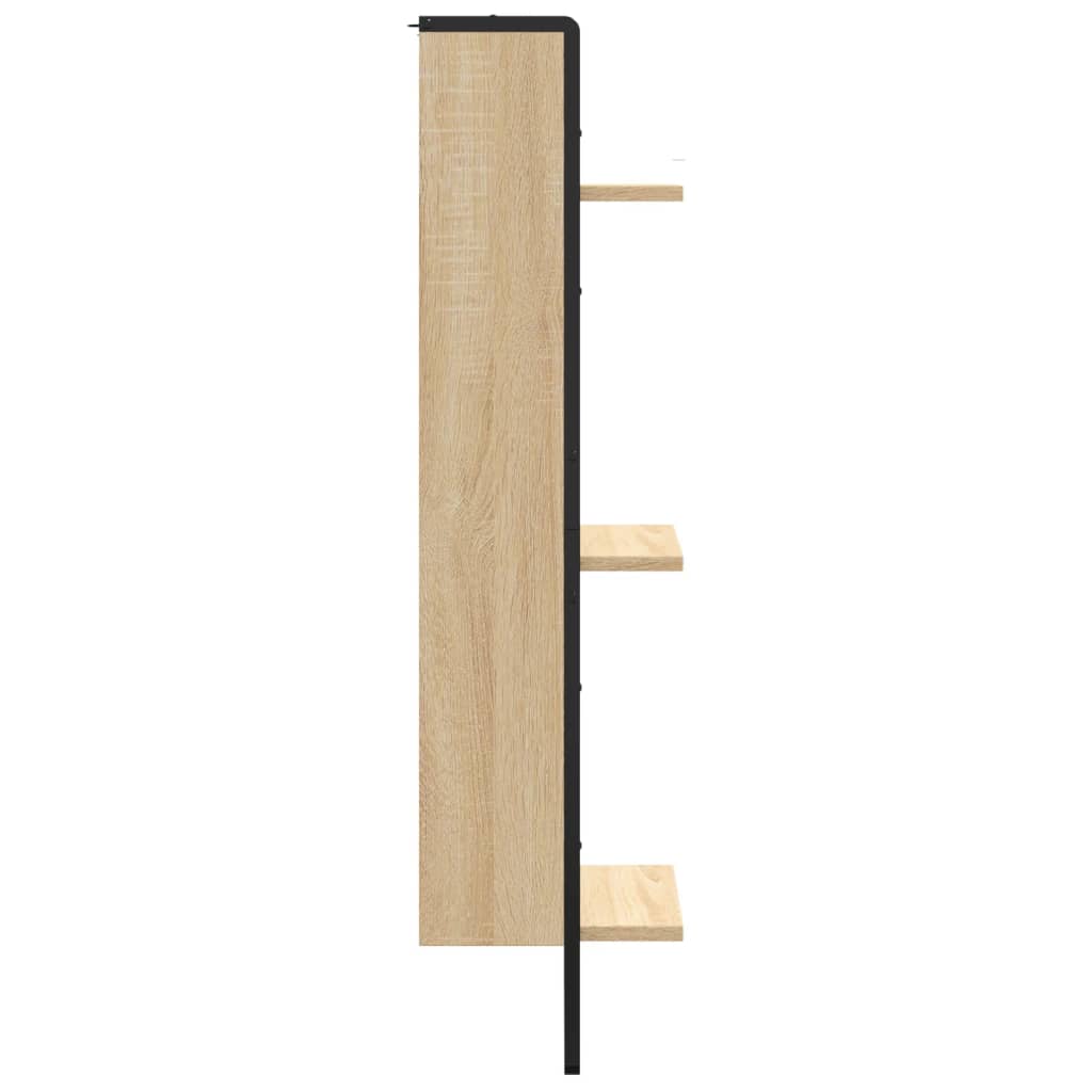 3-Tier Wall Shelf Sonoma Oak 30x25x100 cm Engineered Wood