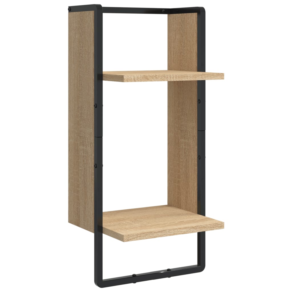 4 Piece Wall Shelf Set with Bars Sonoma Oak Engineered Wood