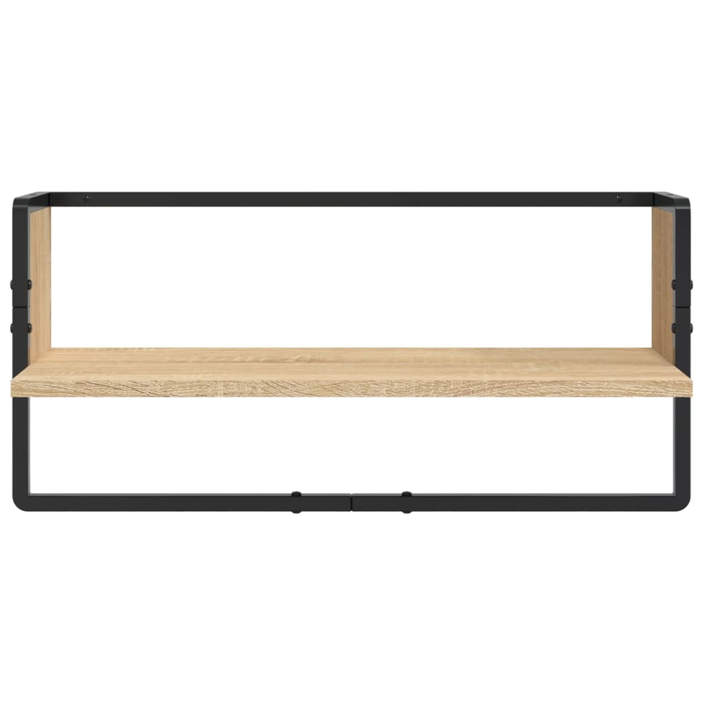 4 Piece Wall Shelf Set with Bars Sonoma Oak Engineered Wood