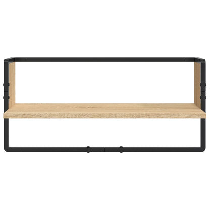 4 Piece Wall Shelf Set with Bars Sonoma Oak Engineered Wood