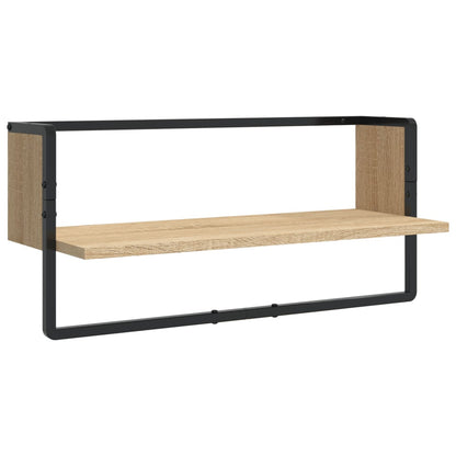 4 Piece Wall Shelf Set with Bars Sonoma Oak Engineered Wood