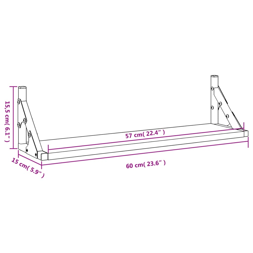 Wall Shelves 2 pcs Sonoma Oak 60x15x15.5 cm