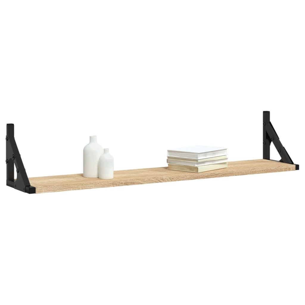 Wall Shelves 2 pcs Sonoma Oak 80x15x15.5 cm Engineered wood