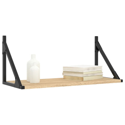 Wall Shelves 2 pcs Sonoma Oak 60x25x25.5 cm Engineered wood